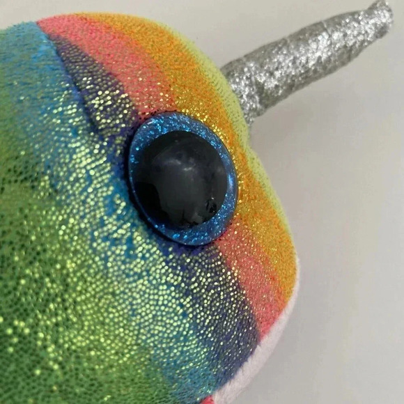 TY Beanie Boos NORI the Narwhal Unicorn Whale (6" Inch) Plush Stuffed Toy - Picture 6 of 8
